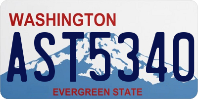 WA license plate AST5340