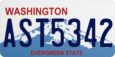 WA license plate AST5342
