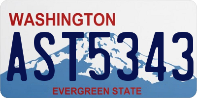 WA license plate AST5343