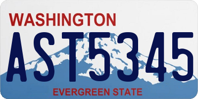 WA license plate AST5345