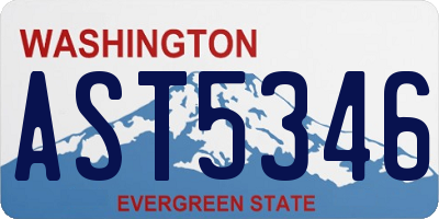 WA license plate AST5346