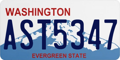 WA license plate AST5347