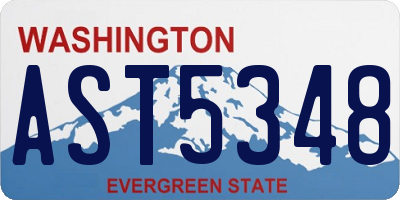 WA license plate AST5348