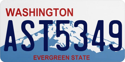WA license plate AST5349
