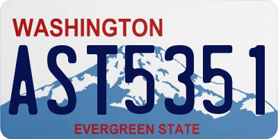 WA license plate AST5351