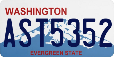 WA license plate AST5352