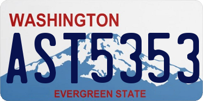 WA license plate AST5353