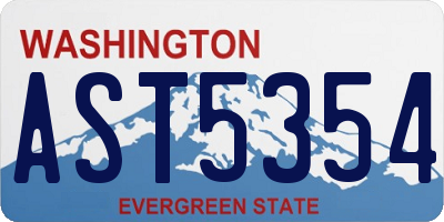 WA license plate AST5354
