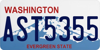 WA license plate AST5355