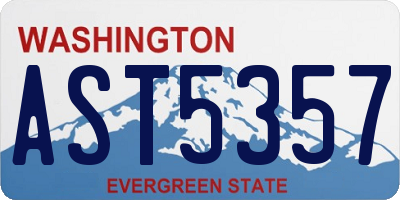 WA license plate AST5357
