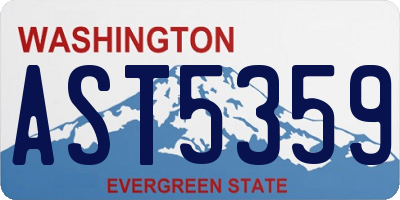 WA license plate AST5359