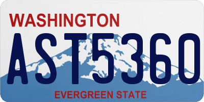 WA license plate AST5360