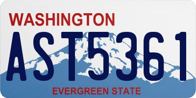 WA license plate AST5361