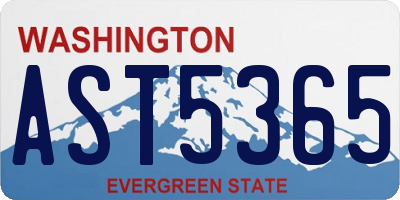 WA license plate AST5365