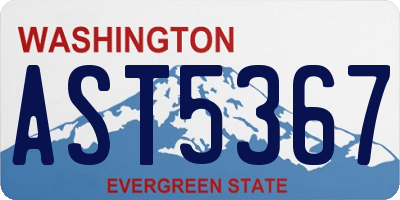 WA license plate AST5367