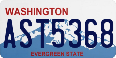 WA license plate AST5368