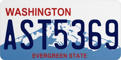 WA license plate AST5369