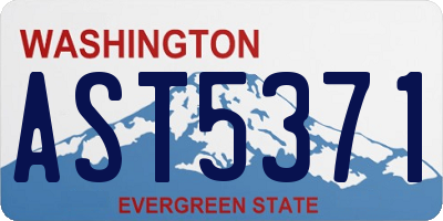 WA license plate AST5371