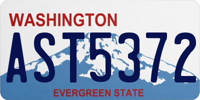 WA license plate AST5372