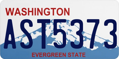 WA license plate AST5373
