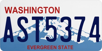 WA license plate AST5374