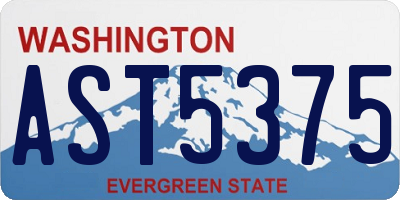 WA license plate AST5375