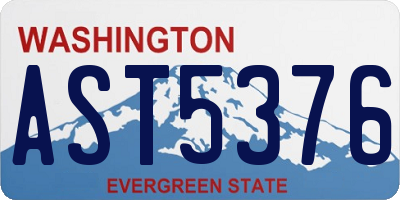 WA license plate AST5376
