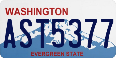 WA license plate AST5377