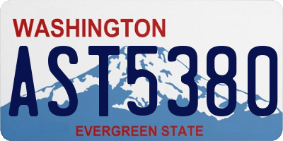 WA license plate AST5380