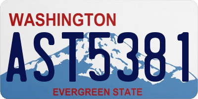 WA license plate AST5381