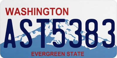 WA license plate AST5383