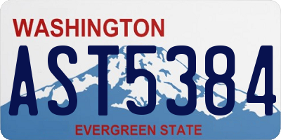 WA license plate AST5384