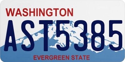 WA license plate AST5385