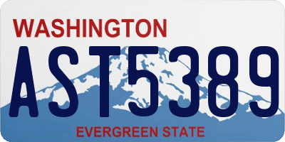 WA license plate AST5389