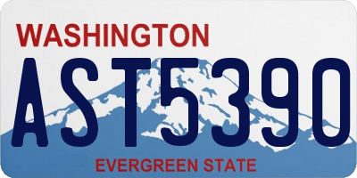 WA license plate AST5390
