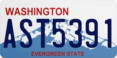 WA license plate AST5391