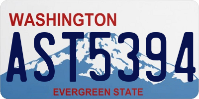 WA license plate AST5394
