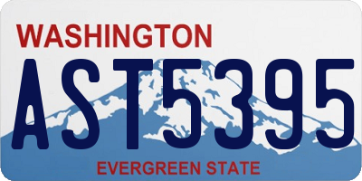 WA license plate AST5395