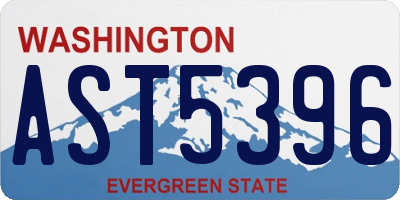 WA license plate AST5396