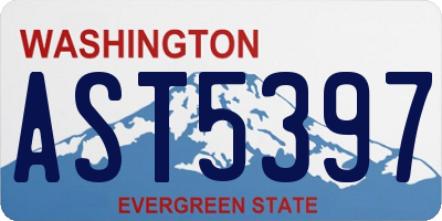 WA license plate AST5397