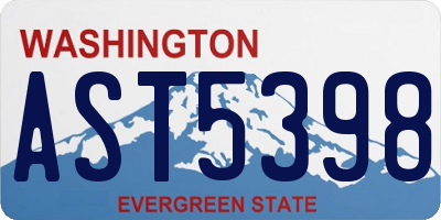 WA license plate AST5398