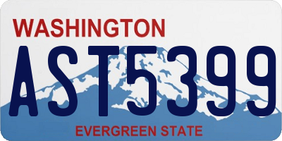 WA license plate AST5399