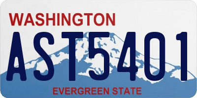 WA license plate AST5401