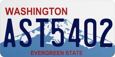WA license plate AST5402