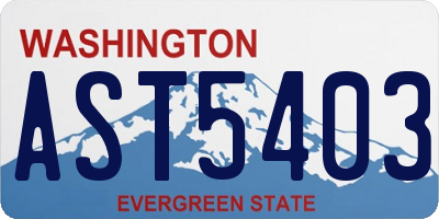 WA license plate AST5403