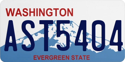 WA license plate AST5404