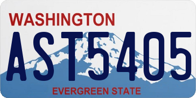 WA license plate AST5405