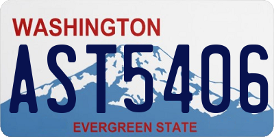 WA license plate AST5406