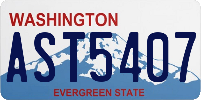 WA license plate AST5407