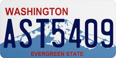 WA license plate AST5409